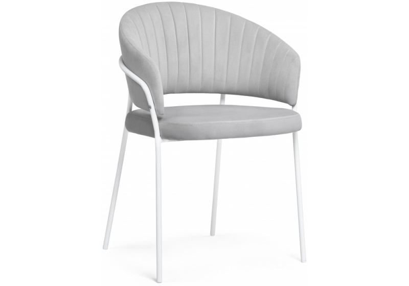 Стул на металлокаркасе Лео серый Brendy Monsoon 22 / белый (56x52x80). 