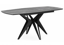 Керамический стол Риполь 140(180)х80 larka grey / черный (80x75)